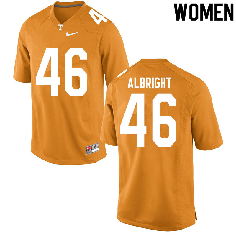 Women #46 Will Albright Tennessee Volunteers College Football Jerseys Sale-Orange
